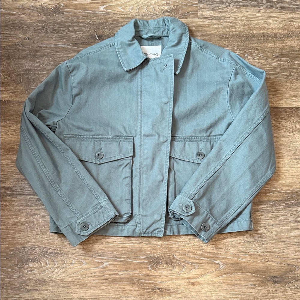 Madewell Cropped Cargo Utility Cotton Canvas Barn Jacket